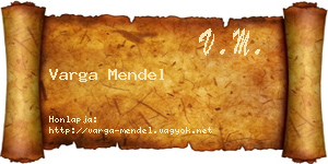 Varga Mendel névjegykártya